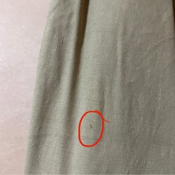 Theory | Linen Basic Pull-on Pants Eco Crunch Wash High Rise Beige Clay Size 6 - Picture 10 of 11